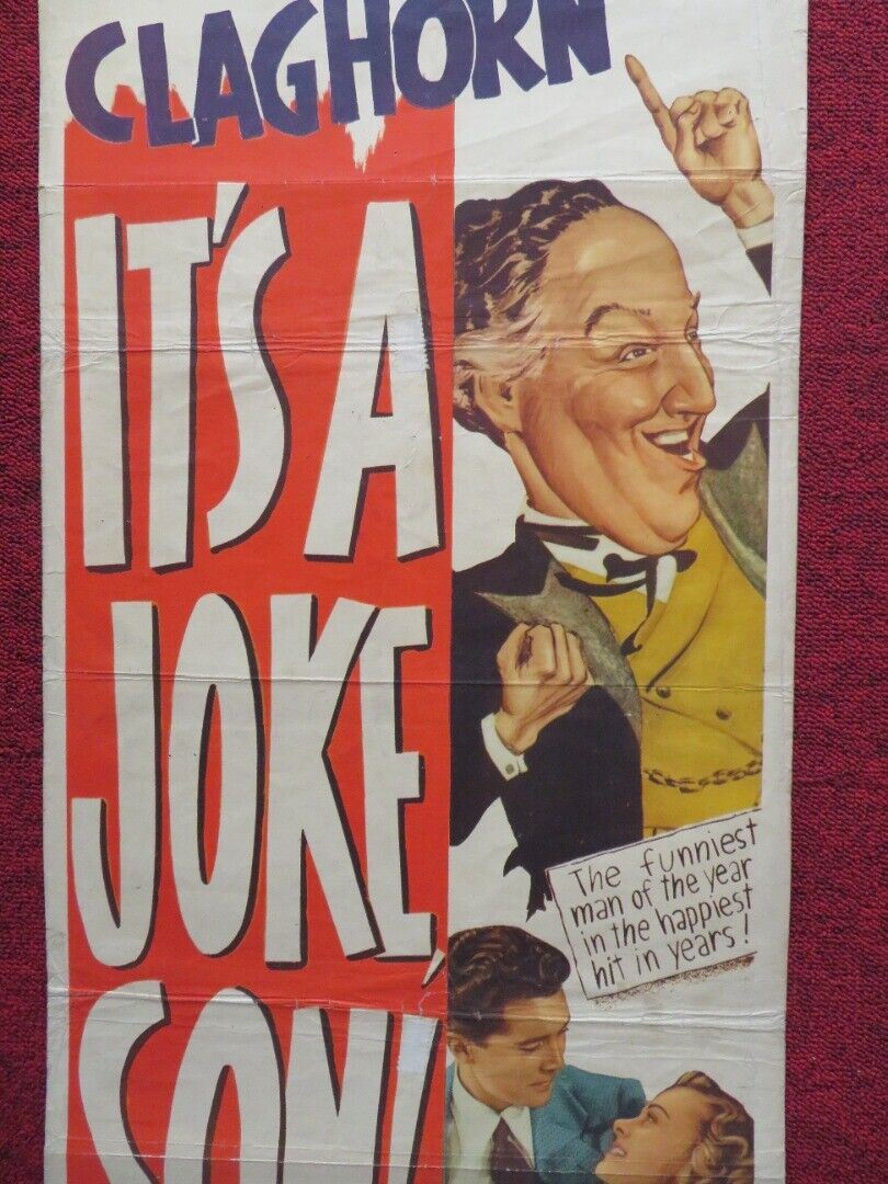 IT'S A JOKE SON US INSERT (14"x 36") POSTER KENNY DELMAR UNA MERKEL 1947