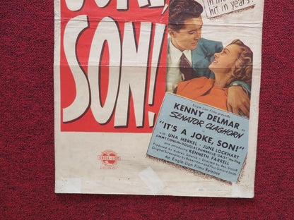 IT'S A JOKE SON US INSERT (14"x 36") POSTER KENNY DELMAR UNA MERKEL 1947