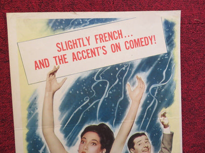 SLIGHTLY FRENCH  US INSERT (14"x 36") POSTER DOROTHY LAMOUR DON AMECHE 1948