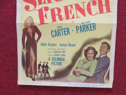 SLIGHTLY FRENCH  US INSERT (14"x 36") POSTER DOROTHY LAMOUR DON AMECHE 1948