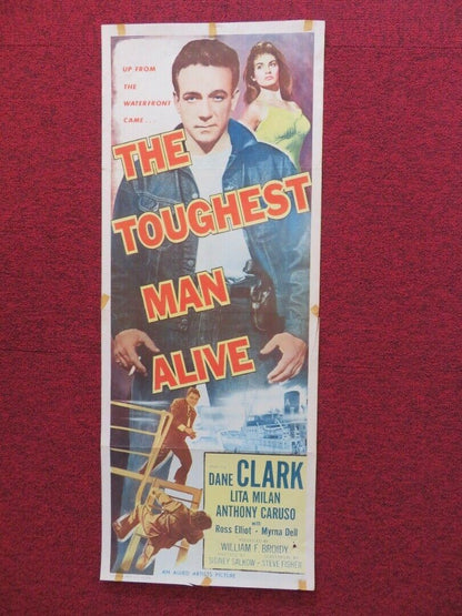 THE TOUGHEST MAN ALIVE  US INSERT (14"x 36") POSTER DANE CLARK LITA MILAN 1955