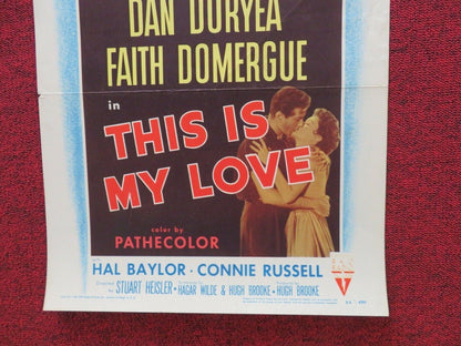 THIS IS MY LOVE  US INSERT (14"x 36") POSTER LINDA DARNELL RICK JASON 1954