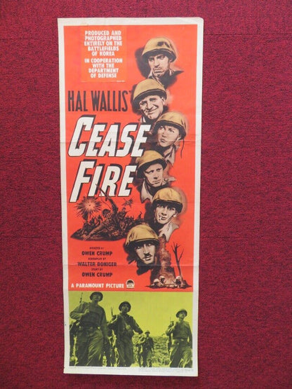 CEASE FIRE  US INSERT (14"x 36") POSTER HAL WALLIS 1953