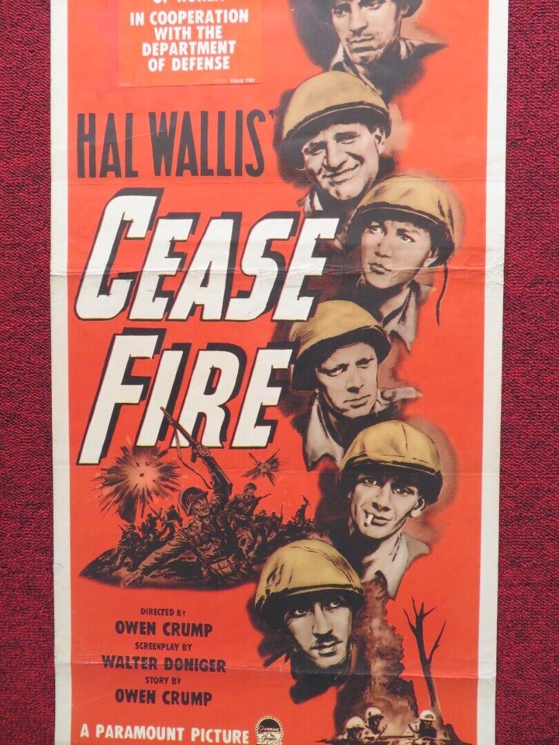 CEASE FIRE  US INSERT (14"x 36") POSTER HAL WALLIS 1953