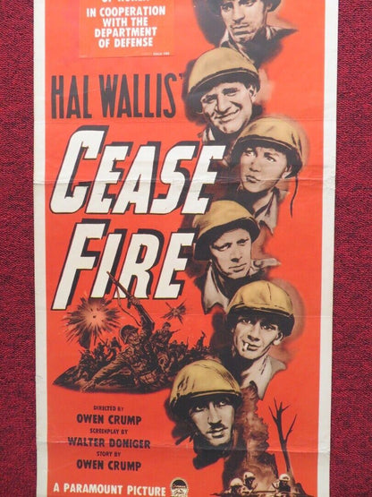 CEASE FIRE  US INSERT (14"x 36") POSTER HAL WALLIS 1953