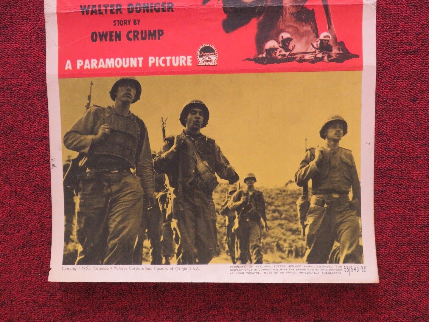 CEASE FIRE  US INSERT (14"x 36") POSTER HAL WALLIS 1953