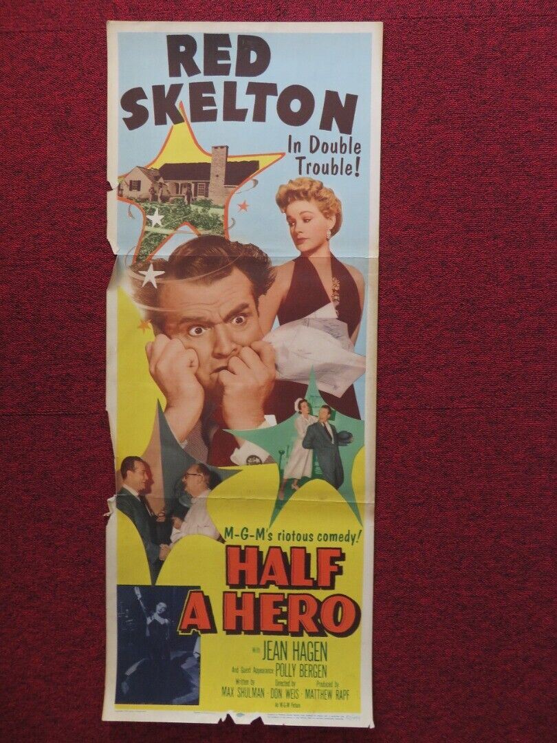 HALF A HERO   US INSERT (14"x 36") POSTER RED SKELTON JEAN HAGEN 1953