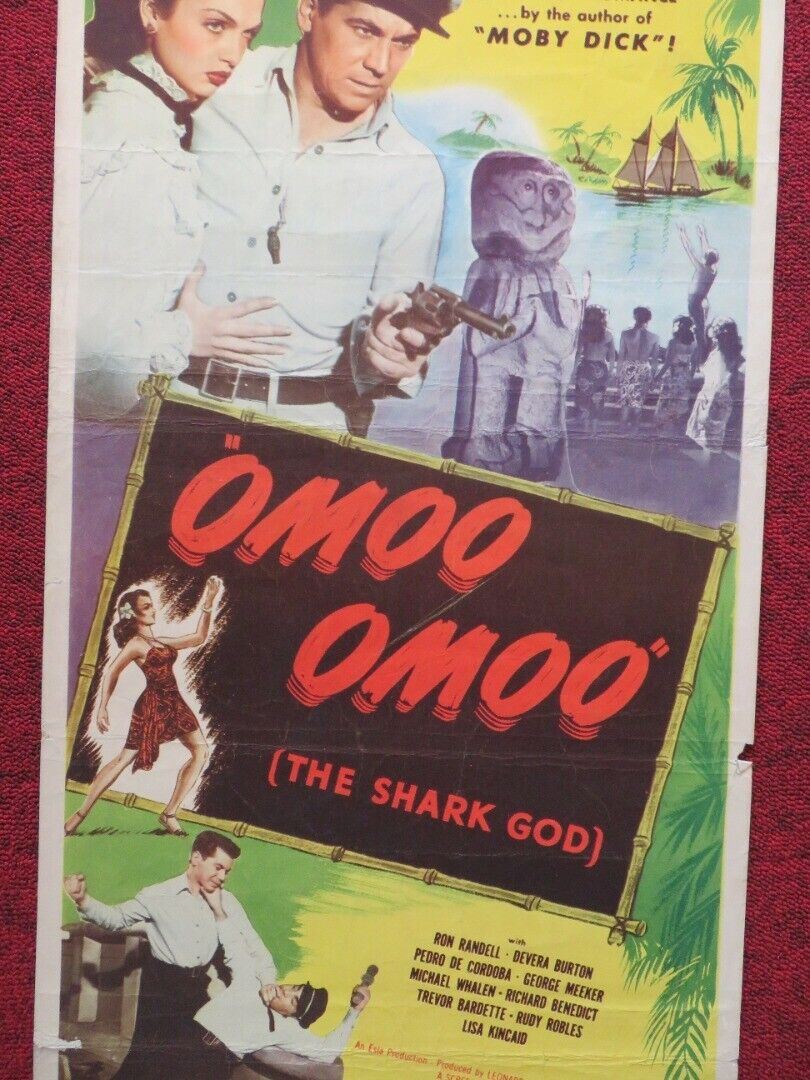 OMOO OMOO THE SHARK GOD  US INSERT (14"x 36") POSTER RON RANDELL 1949