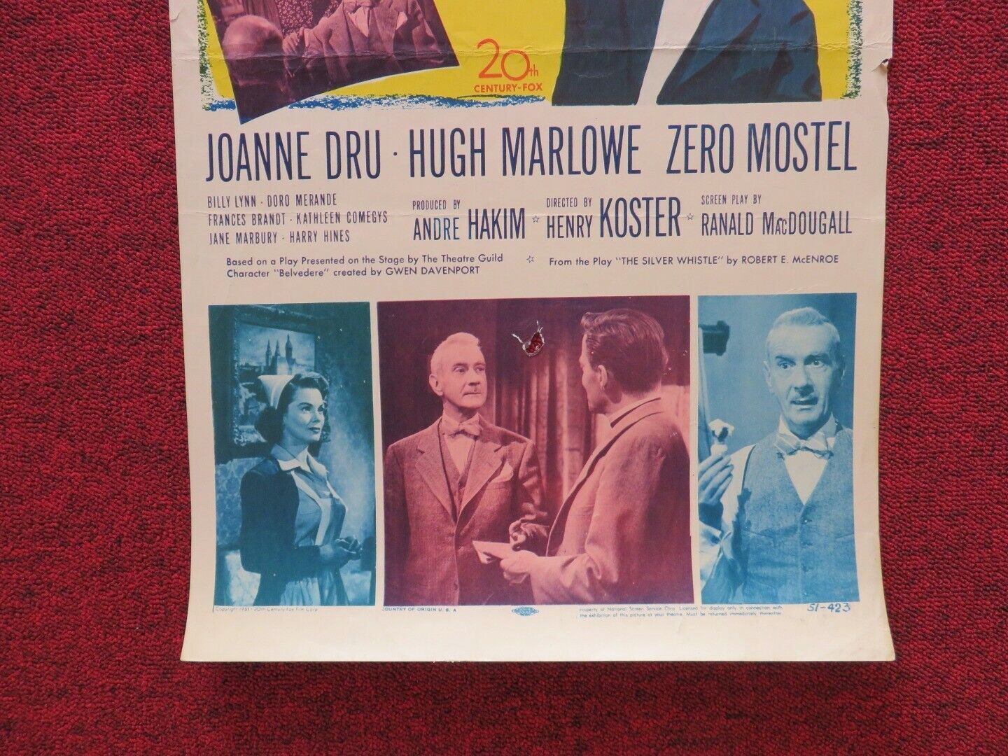 MR.BELVEDERE RING THE BELL US INSERT (14"x 36") POSTER CLIFTON WEBB 1951