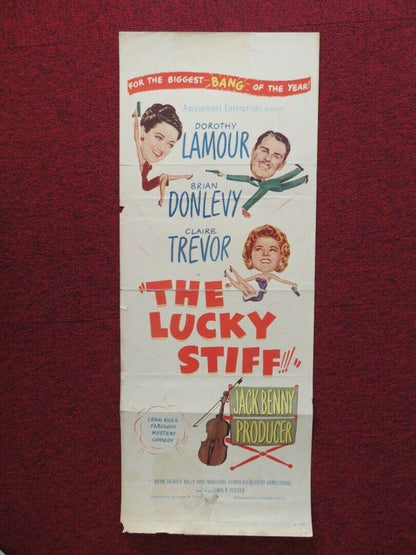 THE LUCKY STIFF US INSERT (14"x 36") POSTER DOROTHY LAMOUR BRIAN DONLEVY 1948