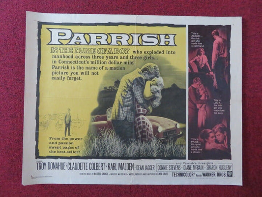 PARRISH  US HALF SHEET (22"x 28") POSTER TROY DONAHUE KARL MALDEN 1961