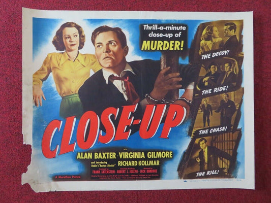 CLOSE-UP  US HALF SHEET (22"x 28") POSTER ALAN BAXTER VIRGINIA GILMORE 1948