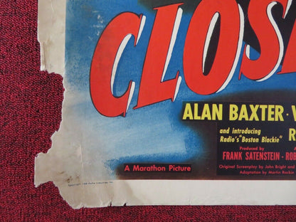 CLOSE-UP  US HALF SHEET (22"x 28") POSTER ALAN BAXTER VIRGINIA GILMORE 1948