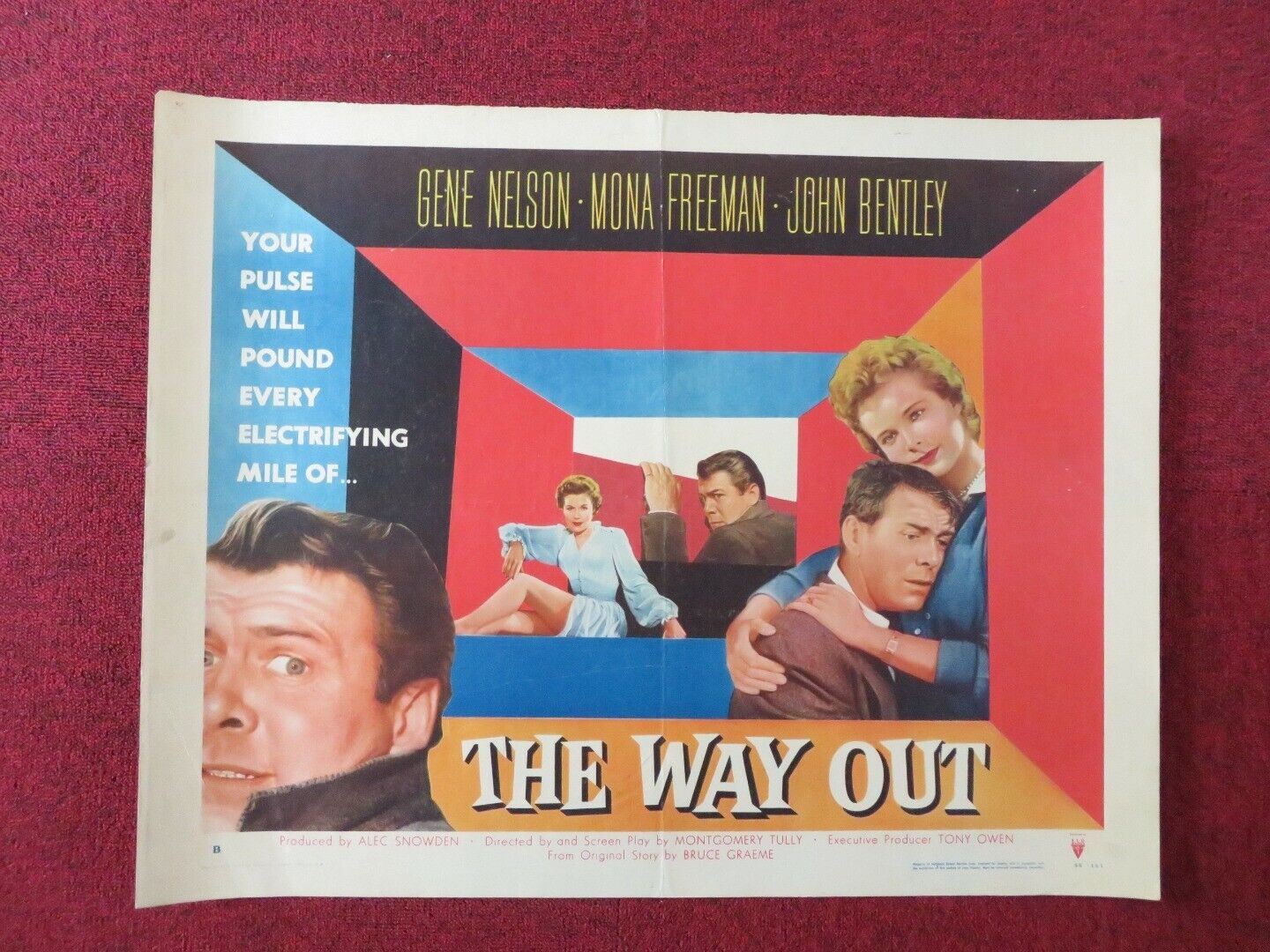 THE WAY OUT   US HALF SHEET (22"x 28") POSTER GENE NELSON MONA FREEMAN 1956