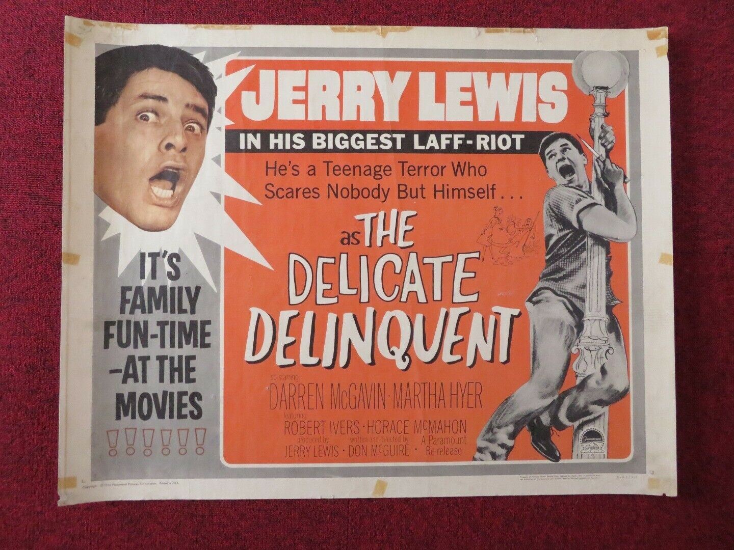 THE DELICATE DELINQUENT US HALF SHEET (22"x 28") POSTER JERRY LEWIS 1962