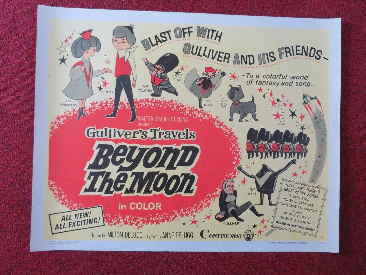 GULLIVER'S TRAVELS BEYOND THE MOON US HALF SHEET (22"x 28") POSTER 1966