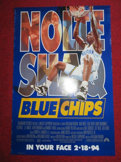 BLUE CHIPS US ONE SHEET ROLLED POSTER NICK NOLTE SHAQUILLE O'NEAL 1994