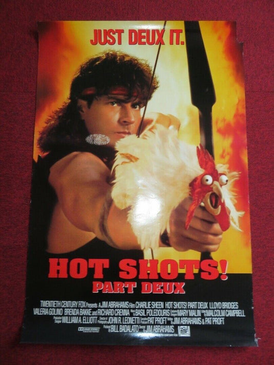 HOT SHOTS! PART DEUX  US ONE SHEET ROLLED POSTER CHARLIE SHEEN 1993