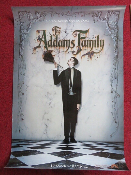 THE ADDAMS FAMILY  US ONE SHEET ROLLED POSTER ANJELICIA HUSTON RAUL  JULIA 1991