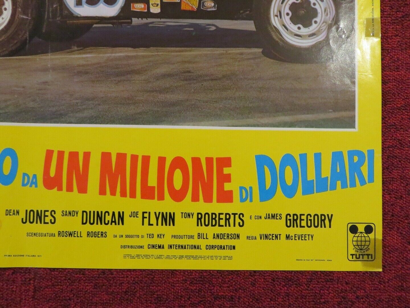 THE MILLION DOLLAR DUCK ITALIAN FOTOBUSTA POSTER DISNEY DEAN JONES 1971