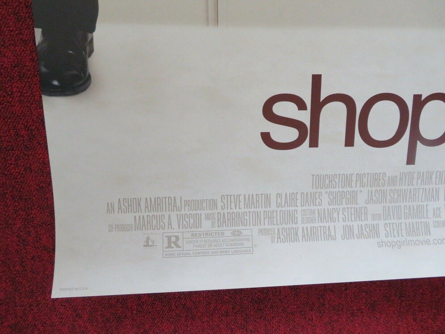 SHOPGIRL  US ONE SHEET ROLLED POSTER STEVE MARTIN CLARE DANES 2005