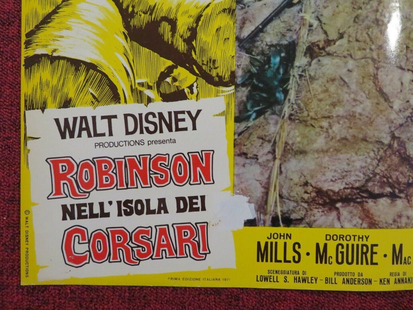 SWISS FAMILY ROBINSON - B ITALIAN FOTOBUSTA POSTER DISNEY JOHN MILLS 1962