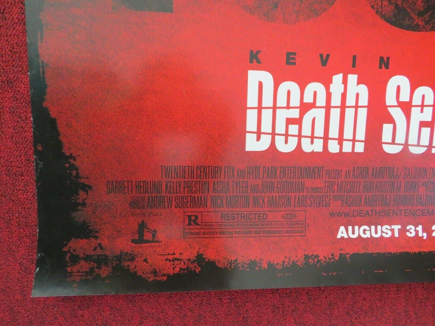 DEATH SENTENCE US ONE SHEET ROLLED POSTER KEVIN BACON 2007