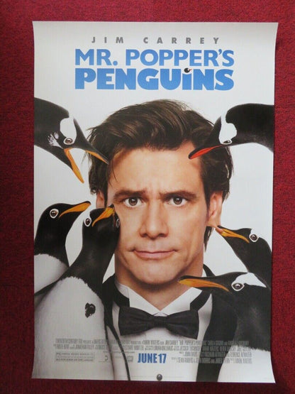 MR POPPERS PENGUINS US ONE SHEET ROLLED POSTER JIM CARREY CARLA GUGINO 2011