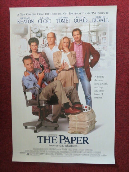 THE PAPER  US ONE SHEET ROLLED POSTER MICHAEL KEATON GLENN CLOSE 1994