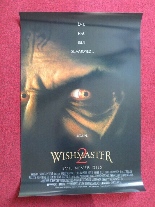 WISHMASTER 2 EVIL NEVER DIES US ONE SHEET ROLLED POSTER PAUL JOHANSSON 1999