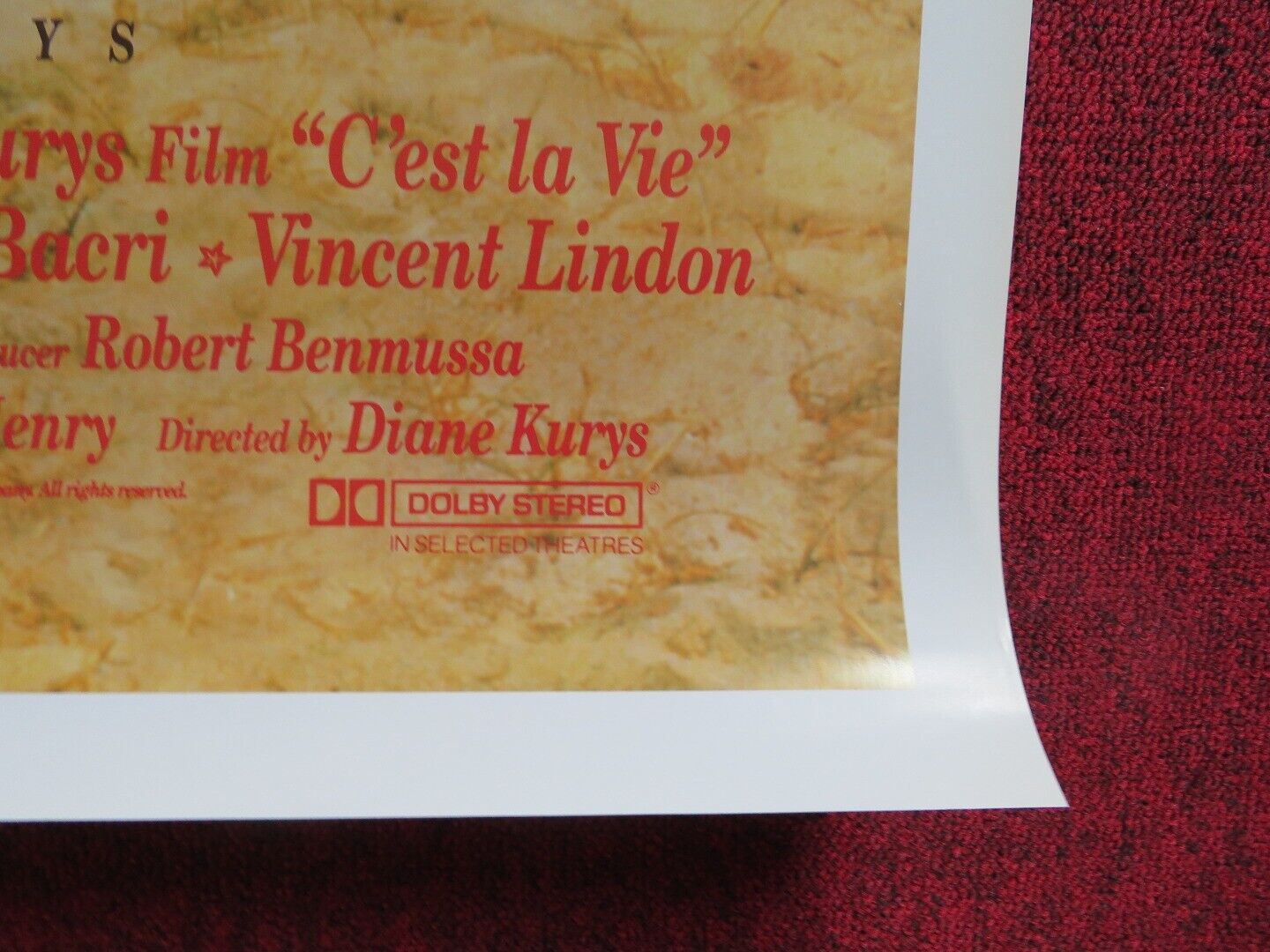 C'EST LA VIE  US ONE SHEET ROLLED POSTER DAINE KURYS 1990