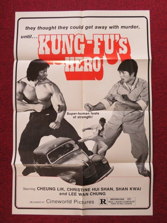 KUNG-FU'S HERO FOLDED US ONE SHEET POSTER (39"X26") CHEUNG LIK 1973