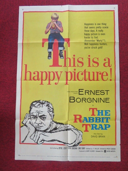 THE RABBIT TRAP  FOLDED US ONE SHEET POSTER ERNEST BORGNINE  DAVID BRIAN 1959