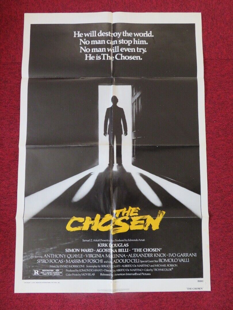 THE CHOSEN  FOLDED US ONE SHEET POSTER KIRK DOUGLAS SIMON WARD 1978