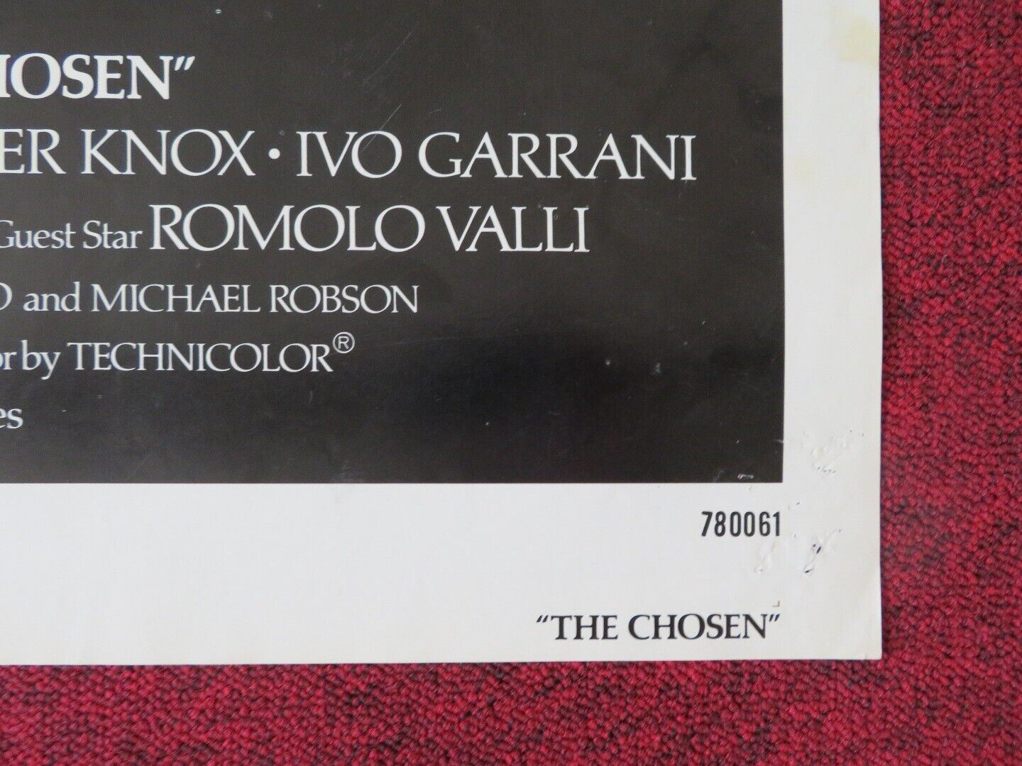 THE CHOSEN  FOLDED US ONE SHEET POSTER KIRK DOUGLAS SIMON WARD 1978