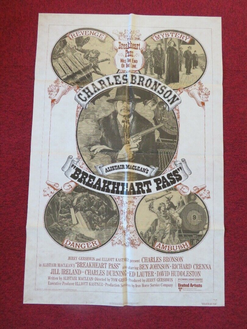 BREAKHEART PASS  FOLDED US ONE SHEET POSTER CHARLES BRONSON 1976