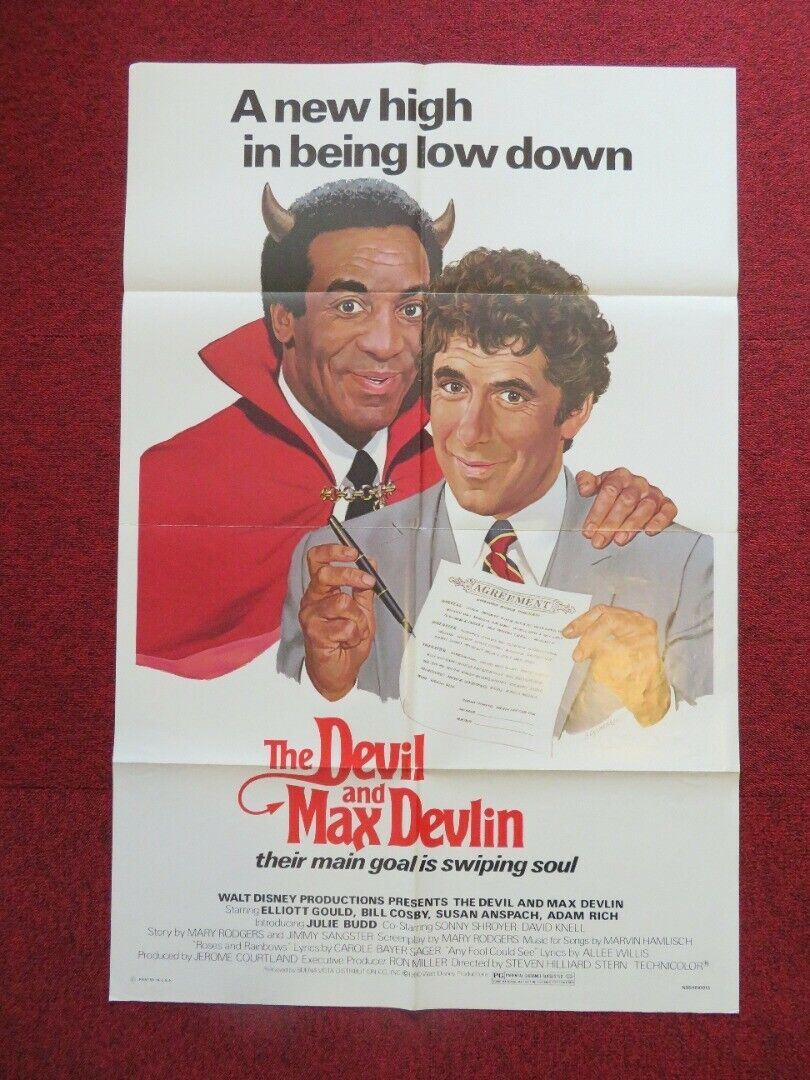 THE DEVIL AND MAX DEVLIN FOLDED US ONE SHEET POSTER DISNEY BILL COSBY 1981