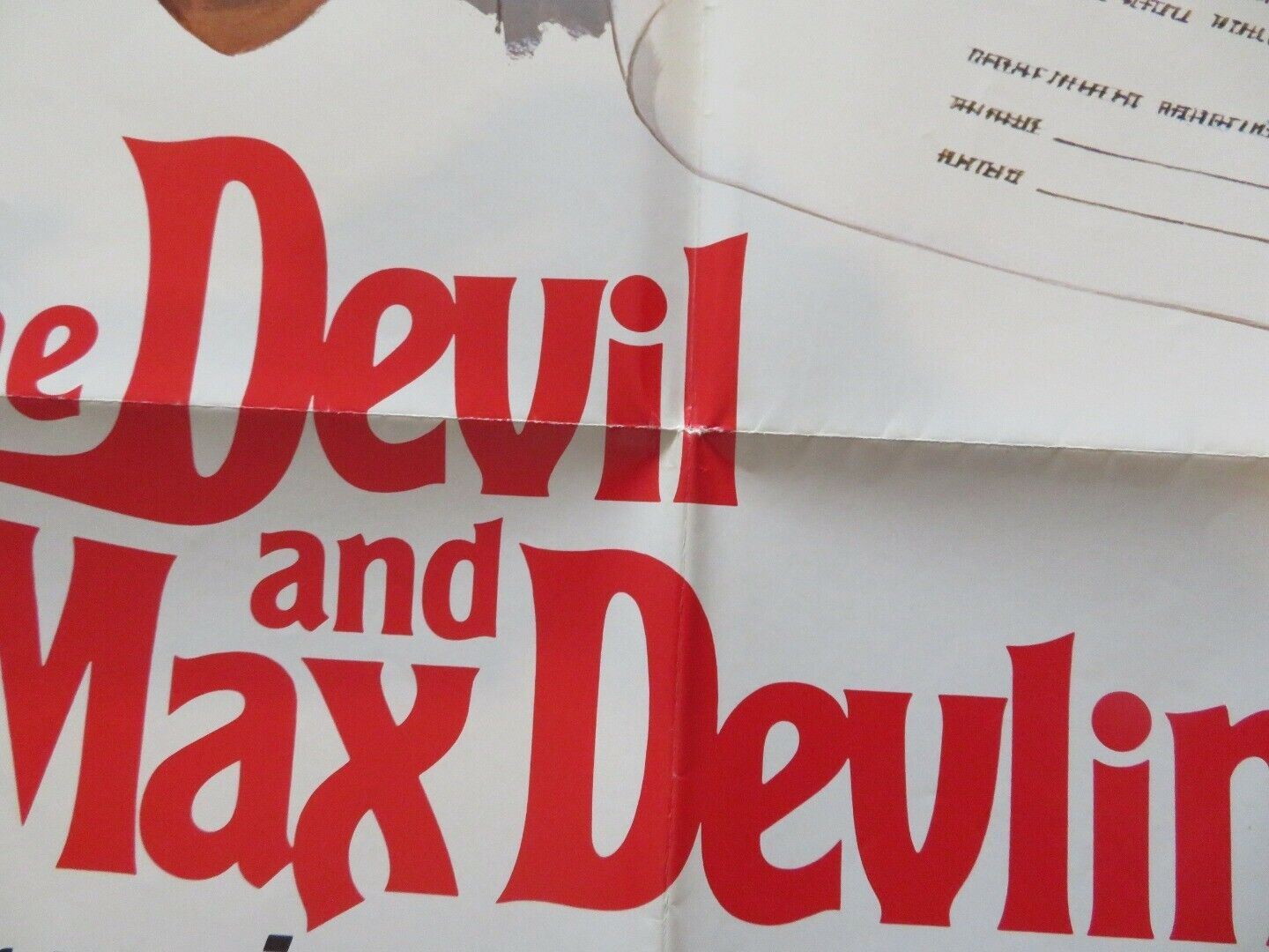 THE DEVIL AND MAX DEVLIN FOLDED US ONE SHEET POSTER DISNEY BILL COSBY 1981