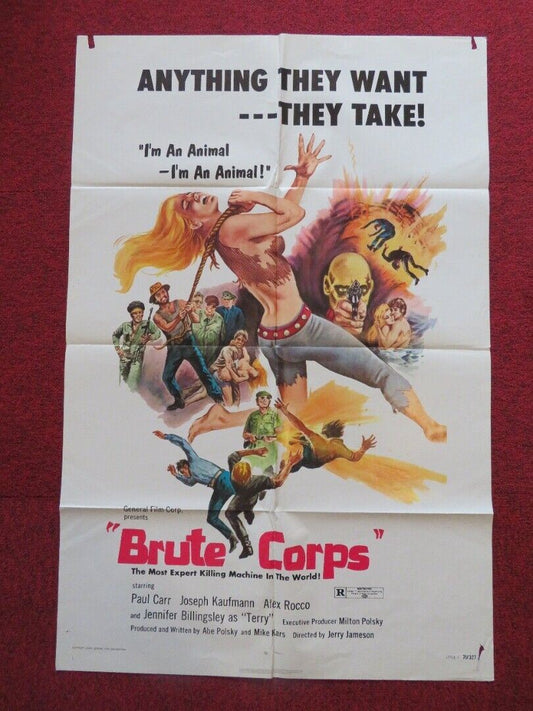 BRUTE CORPS - STYLE C FOLDED US ONE SHEET POSTER PAUK CARR JOSEPH KAUFMANN 1971