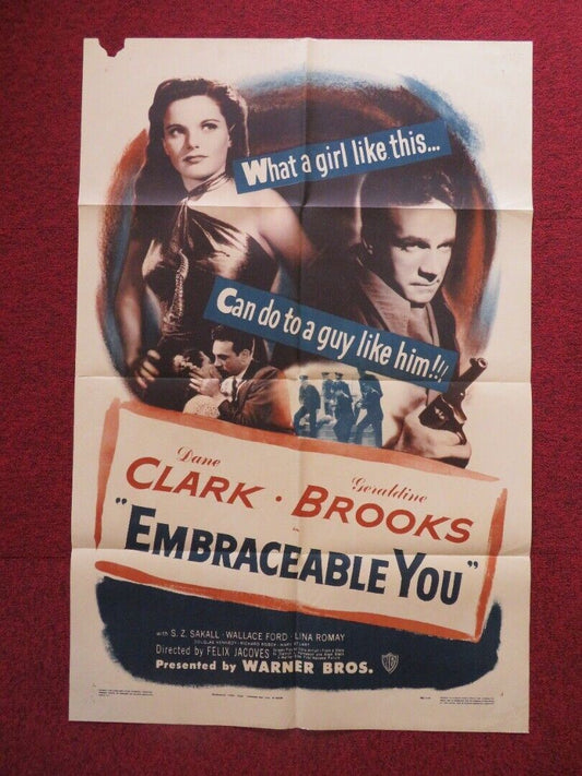 EMBRACABLE YOU FOLDED US ONE SHEET POSTER DANE CLARK GERALDINE BROOKS 1948