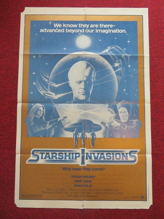 STARSHIP INVASIONS FOLDED US ONE SHEET POSTER ROBERT VAUGHN CHRISTOPHER LEE 1977