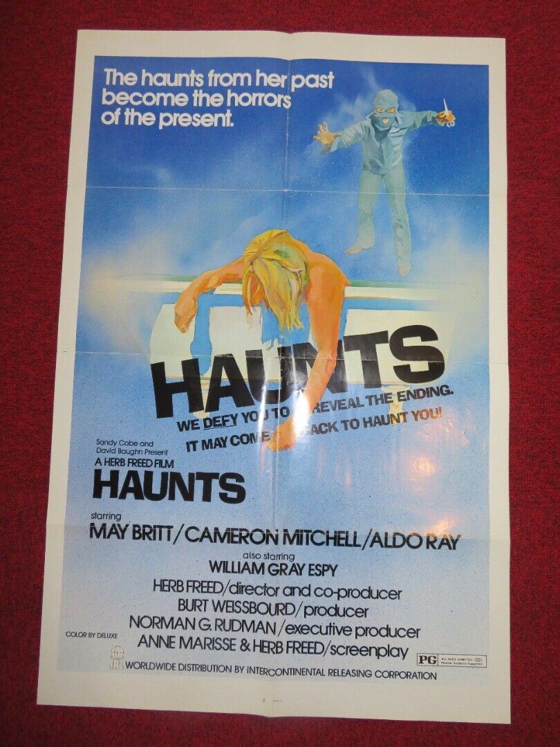 HAUNTS  FOLDED US ONE SHEET POSTER MAY BRITT CAMERON MITCHELL 1976