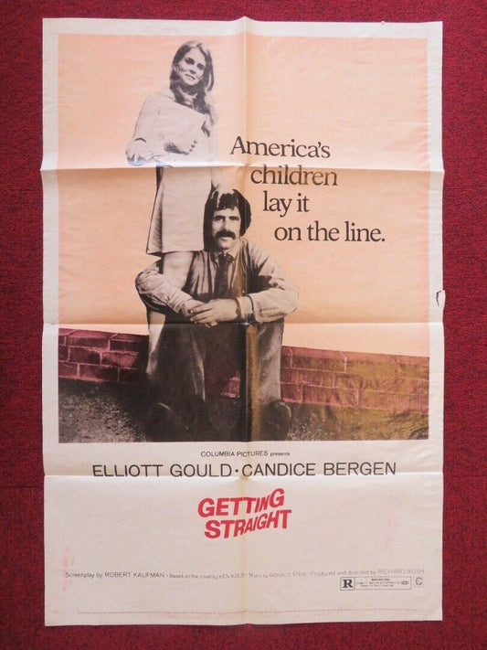 GETTING STRAIGHT  FOLDED US ONE SHEET POSTER ELLIOT GOULD CANDICE BERGEN 1970