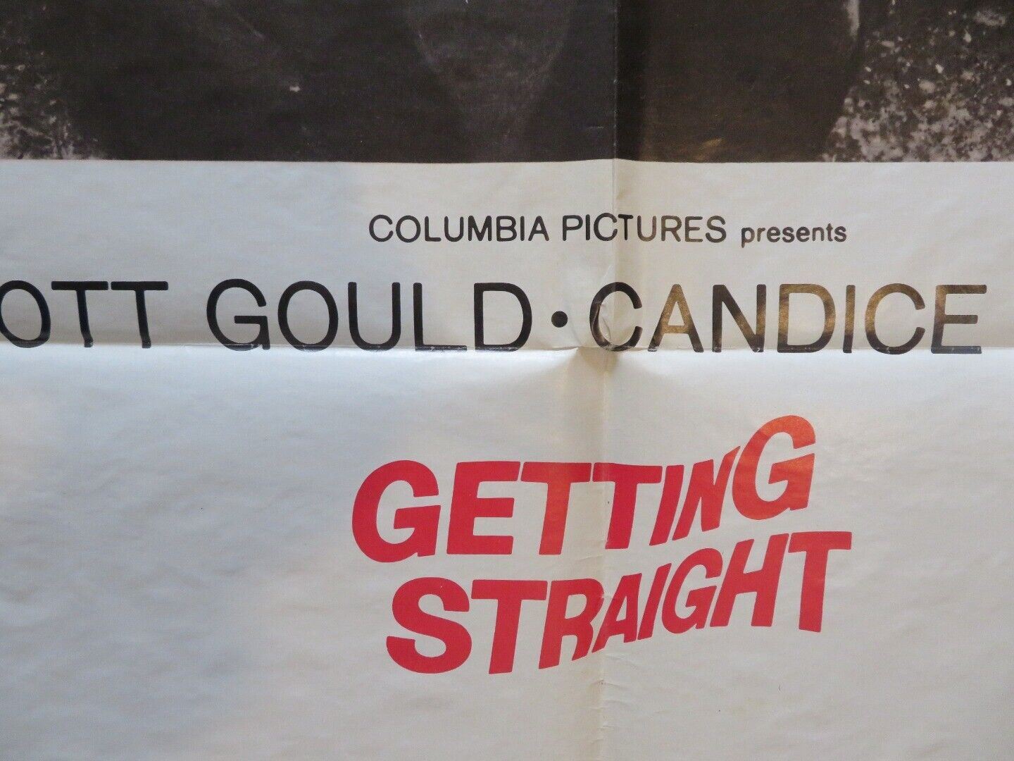 GETTING STRAIGHT  FOLDED US ONE SHEET POSTER ELLIOT GOULD CANDICE BERGEN 1970