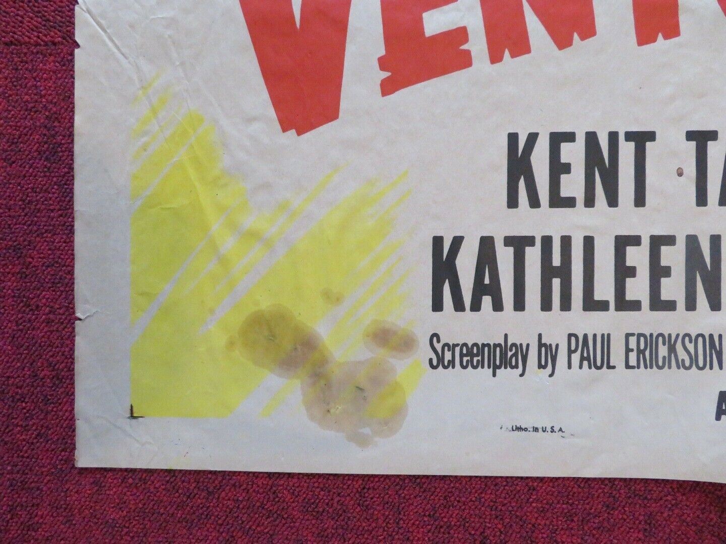 SECRET VENTURE  FOLDED US ONE SHEET POSTER KENT TAYLOR JANE HYLTON 1955