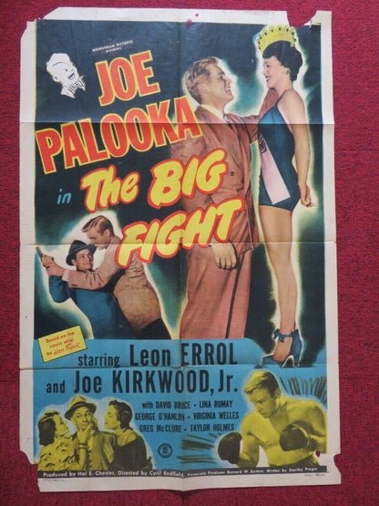 JOE PALOOKA IN THE BIG FIGHT FOLDED US ONE SHEET POSTER LEON ERROL 1949