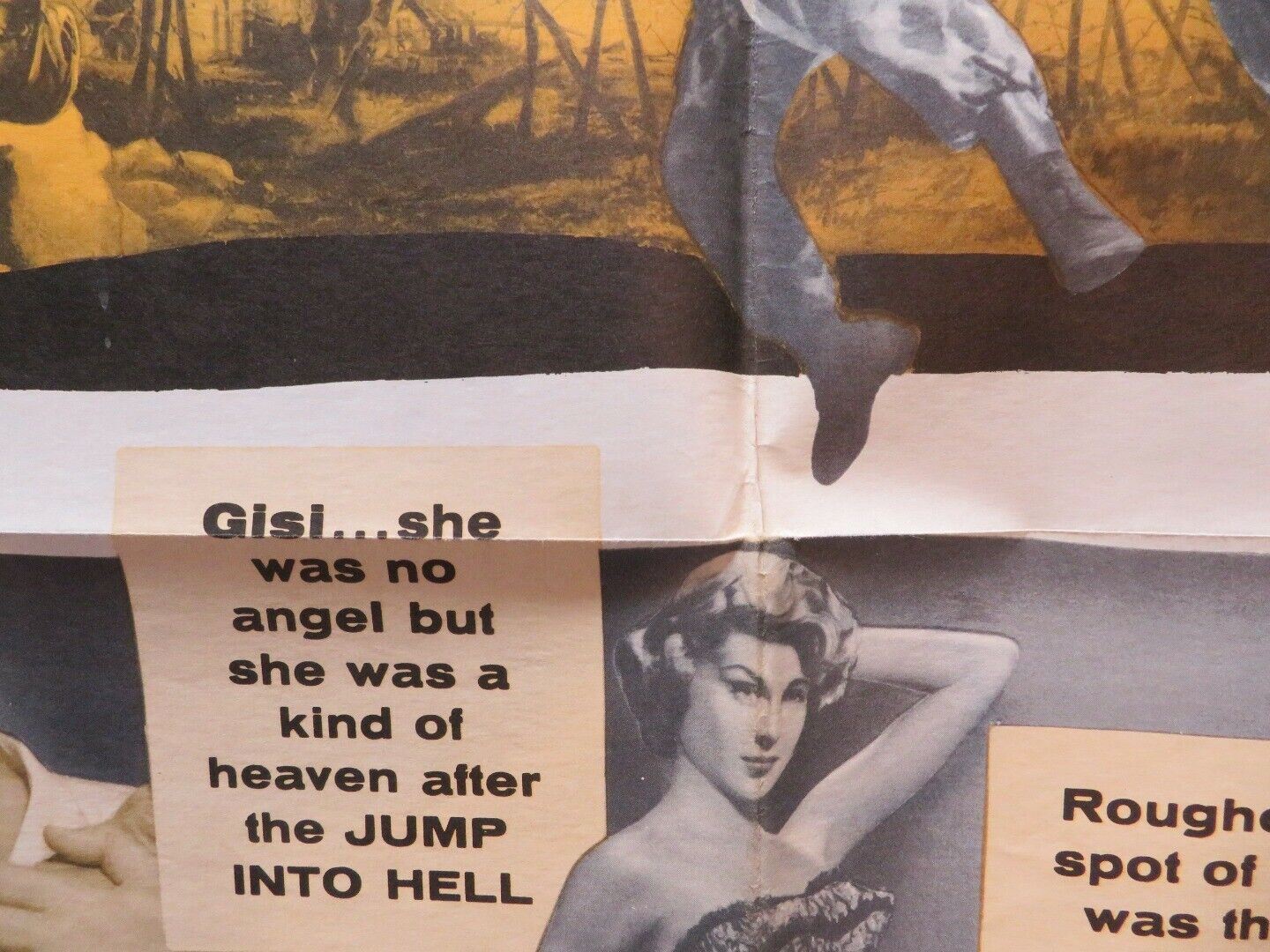 JUMP INTO HELL FOLDED US ONE SHEET POSTER JACQUES SERNAS KURT KASNAR 1955