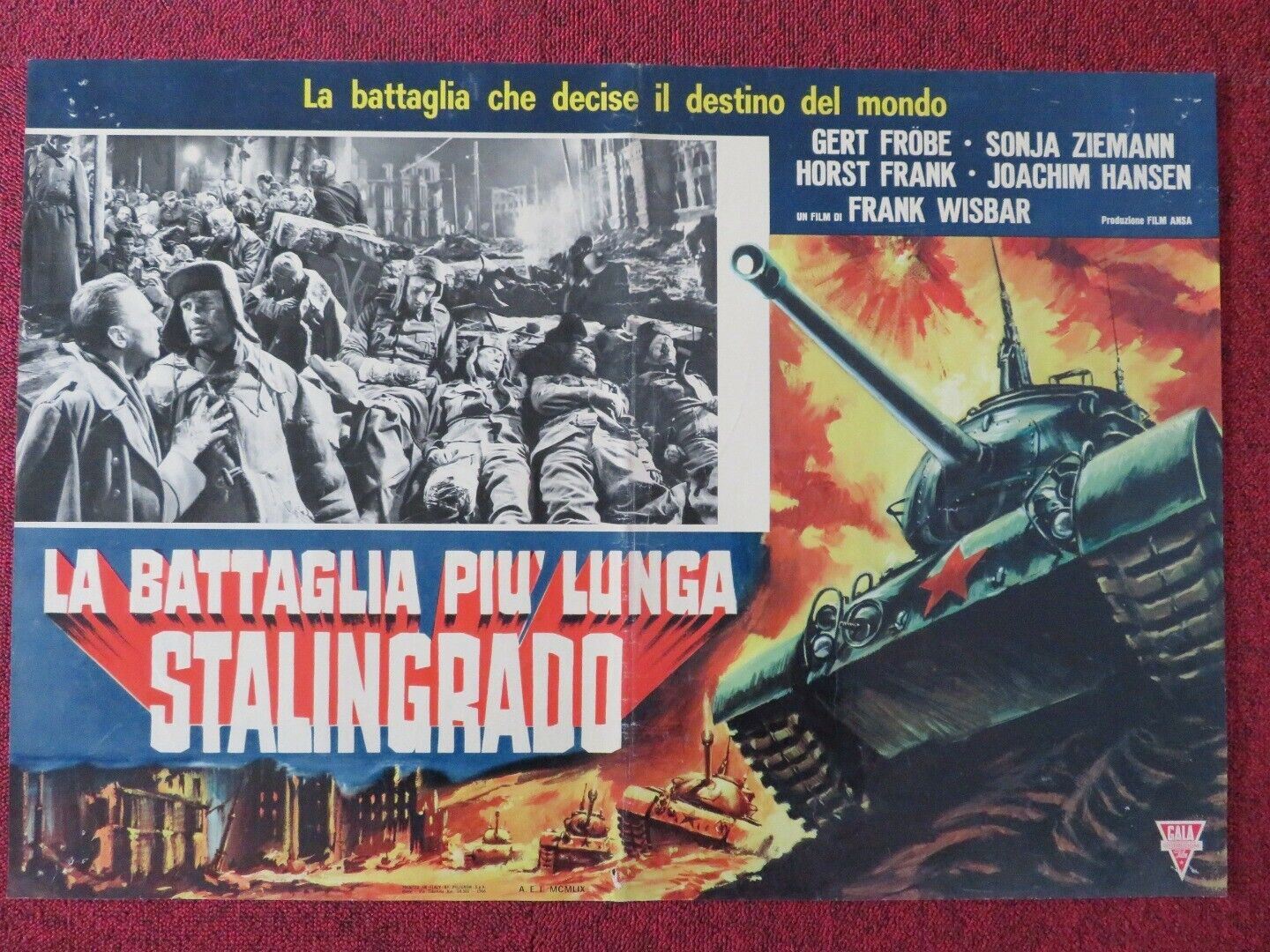 LA BATTAGLIA PIU' LUNGA STALINGRADO - F ITALIAN FOTOBUSTA POSTER GERT FROBE