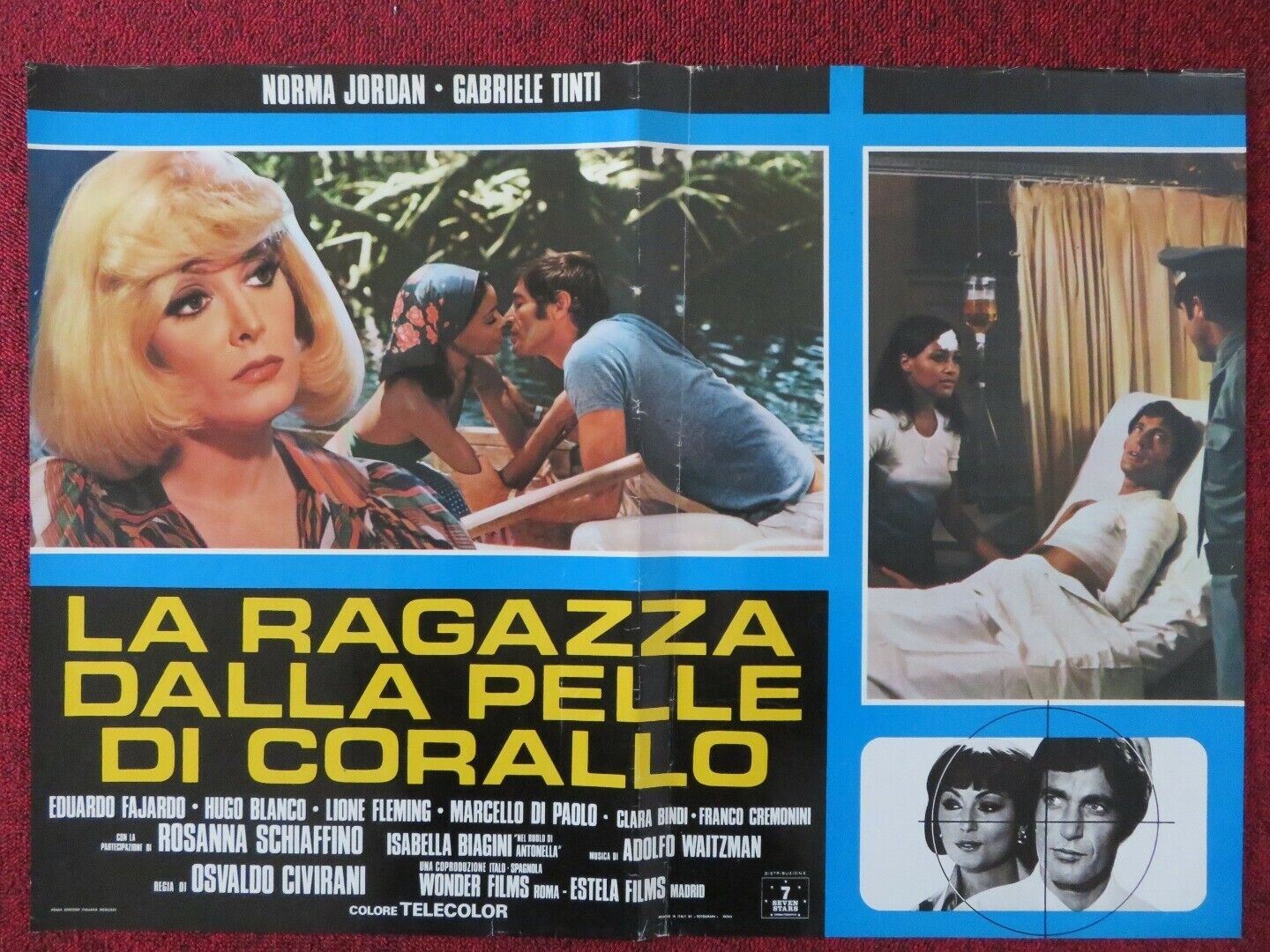 LA RAGAZZA DALLA PELLE DI CORALLO -B  ITALIAN FOTOBUSTA POSTER NORMA JORDAN 1976