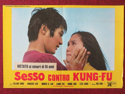 SESSO CONTRO KUNG-FU / XUE AI ITALIAN FOTOBUSTA POSTER ALAN TANG MAGGIE LEE 1972